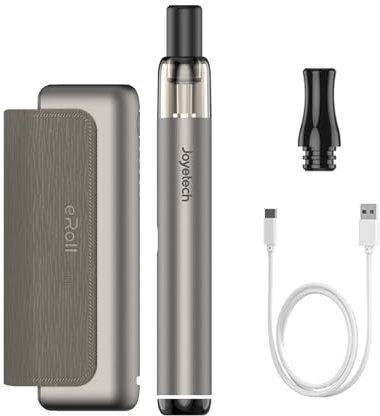 JOYETECH Eroll Slim Vape Kits 1500 mAh + 480 mAh großer Akku 2 ml wiederaufladbares USB-C Wechsel Pod System ohne Nikotin Grigio canna di fucile