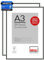 DEHA Design Bilderrahmen, 29,7 x 42 cm (A3) (2er Set), Aluminium, Grau matt, Posterrahmen zum Aufhängen im Hoch- & Querformat, bruchsicheres Kunstglas, Boston