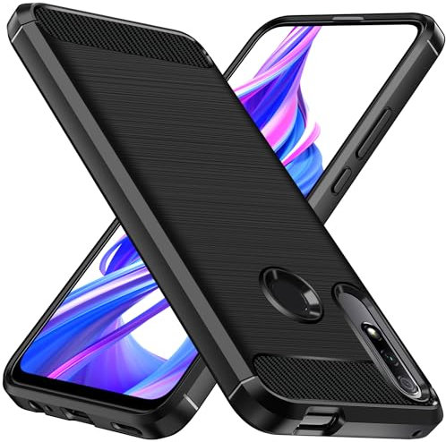iVoler Cover per Huawei P Smart Z/Honor 9X, [Protezione Antiurto di Grado Militare] Custodia Sottile Morbida in Silicone TPU Anti-Impronte Anti-Graffio Protettiva Case, Nero