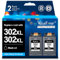 Valuetoner 302 302 XL Multipack Wiederaufbereitet für HP 302 Druckerpatronen 302 XL 302XL für HP Envy 4525 4520 4527 4524 OfficeJet 3831 5230 3830 5220 4655 3835 3834 Deskjet 3630 3636 (2 Pack,302XL)