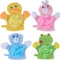 Eyands Baby-Waschhandschuh mit kleinem Schwamm, niedliches Tier-Design, Baby-Badehandschuh, Kinder-Waschhandschuh macht das Baden mehr Spaß (Bär, Hase, Frosch, Ente)