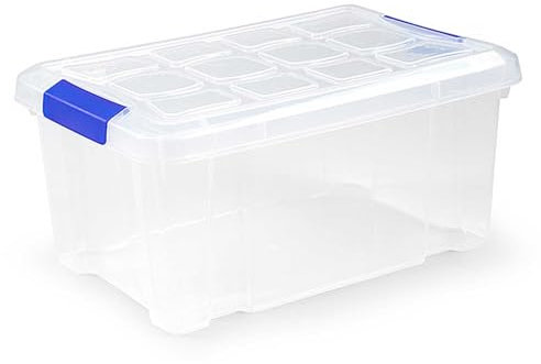 Acan Tradineur - Caja de ordenación de plástico - N.º 10 - Tapa Transparente - Modelo PF - Capacidad 5 litros - Dimensiones Aprox.: 19 x 29 x 14 cm.