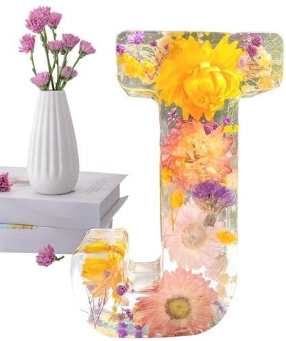 Meindin Blumen Harz Nachtlicht, Gepresste Blume Harz Buchstaben Mit LED Licht, Simulierte Blume Nachtlampe, Buchstabe Beleuchtung Lampe Beleuchtete Nachtlichter Dekoration, sie Muttertagsgeschenke