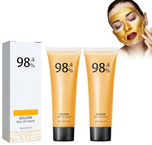 2PC Gold Peel Mask Peeling Gold Peel-Off,Maschera Gold Peel Off,Maschera Peel Off Dorata,Maschera Gold Foil Peel-Off,Maschera Viso In Oro 24 K,Pulisce i Pori,Riduce Le Rughe Sottili e Rassoda La Pelle