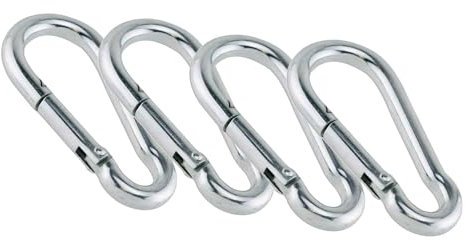 4 PACK Climbing Sports Cable Machine Carabiner Snap Hook Clip 3inch Spring Snap Hooks Heavy Duty Stainless Steel Key Chain Clip Fit for Gym,Climbing,Camping,Travelling
