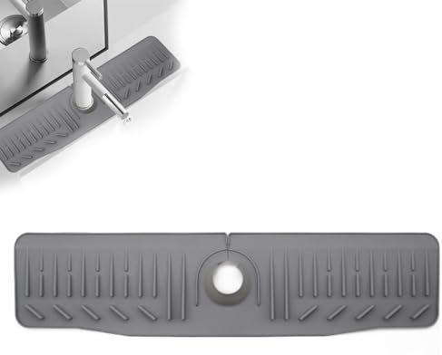 Paraspruzzi Lavello Cucina, 24 Tappetino Rubinetto Asciugatura in Silicone per Controsoffitto Drenante Protezione Antigoccia Bagno Cucina