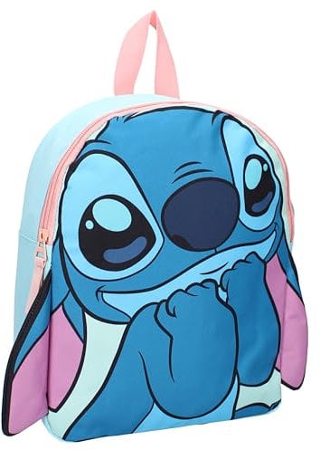 Lilo e Stitch Zaino 3D STITCH Fluffy Friends da Disney - Zainetto per bambini | Scuola | Asilo - Colore Azzurro Rosa - dimensioni 32x26x11cm