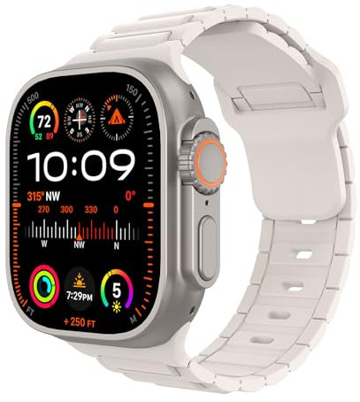 MoKo Cinturino Compatibile con Apple Watch Ultra 2 49mm 46mm 45mm 44mm 42mm per Uomo Donna,Cinturino di Ricambio Sportivi in Silicone per iWatch Apple Watch Serie 10 9 8 7 6 5 SE Ultra2,LuceDStelle