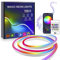 FWoche Ruban LED Néon RGB IC, 2m Bande LED USB IP67 étanche avec APP Bluetooth et télécommande IR, Synchronisation Musicale, bande lumineuse en silicone flexible, couleur magique pour salon, chambre