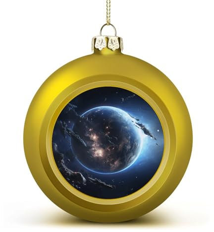 Weihnachtskugel-Ornamente, Erd- und Mond-Druck, dekorative Anhängerkugeln, Weihnachtsbaumkugeln