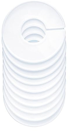 Fokroin 10 Stück Kleiderständer Größen Teiler, Baby Größentrenner Plastik, Runde Kunststoff Größenteiler, Größenfinder Kleiderständer für Kleiderschrank Bekleidungsgeschäft (Weiß)