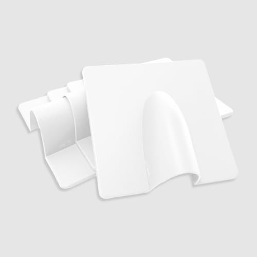 2 x White External Brick Buster Plate - Cable Outdoor Wall Entry Tidy Cover - Blast Plate - Satellite/Coaxial/Sat/Coax