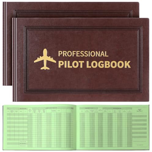 Gilprop 2 Pack Professional Pilot Log Book, Flight Logbook, 128 Sheets