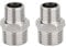2pcs Shower Hose Connectors, G1/2 x G3/8 Male to Male Hoses Connector, Stainless Steel Reducing Nipple Shower Adapter, Water Pipe Plumbing Fittings, Straight Thread Shower Connector