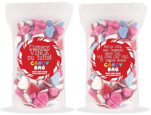 Candy Bag by CandyFrizz Selection - Bag in Doypack 1Kg di caramelle gommose (SAN VALENTINO Bag - 1 Kg)