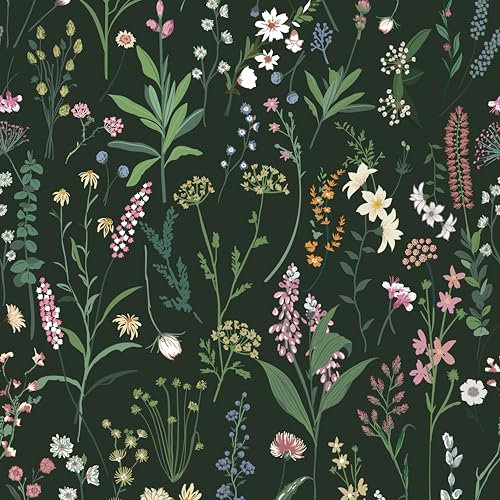 Murgall Blumen Selbstklebende Tapete Blumen und Blatt Tapete Abziehen und Aufkleben Bauernhof Vintage Wandtapete Verdickung Möbel Film Tapeten für Wohnzimmer Schlafzimmer Küche Wandschränke 44x1200cm