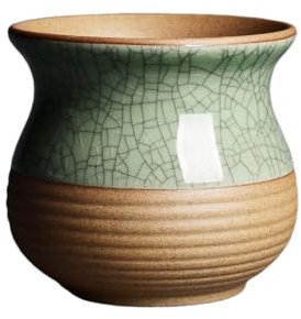 Keramik-Blumentopf für Sukkulenten, fleischige Pflanzen, kleiner Kaktus-Bonsai-Topf im Retro-Stil, Dekoration für den Schreibtisch zu Hause/im Garten/im Büro, Kinderzimmertopf für saftige Pflanzen, kl