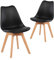 IPOTIUS Chaises de Salle à Manger Scandinaves Modernes Certifiées SGS- Pieds en Hêtre Naturel, Dossier Ergonomique pour Cuisine, Bureau ou Chambre (Noir, Lot de 2)