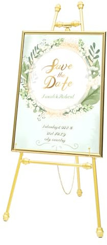 SICHENSH Lot de 2 chevalets d'affichage pour poster de mariage, chevalet en métal, panneau de bienvenue de mariage, support de sol pour artistes pour peinture, panneaux de bienvenue