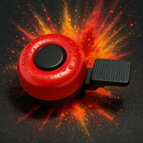 Fahrradklingel,Kompakt Universelle Lenkermontage (Rot)