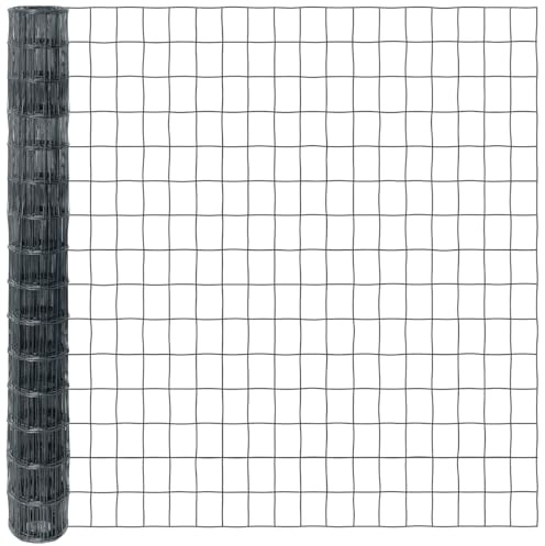 VOSS.garden 10m Gitterzaun 150cm Premium Maschendrahtzaun 100x75mm Gartenzaun Anthrazit Wetterfest Punktgeschweißt