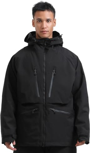 GSOU SNOW Uomo Donna Giacca Sci Baggy Antivento Isolata Cappuccio