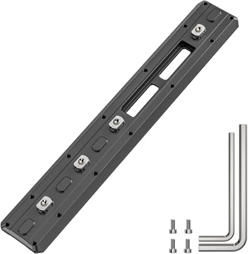 EVUMO ML240 MLOK Arca Rail, Arca MLOK, Arca Swiss Schnellwechselplatte | 240mm Arca Swiss Rail mit Zwei QD-Gurtbefestigungslöchern, kompatibel mit Arca Swiss und RRS Schwalbenschwanz Stativkugelkopf
