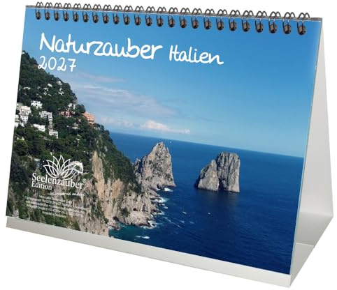 Naturzauber Italien DIN A5 Tischkalender für 2027 Rom Urlaub Strand Meer Mediterran Italien - Seelenzauber