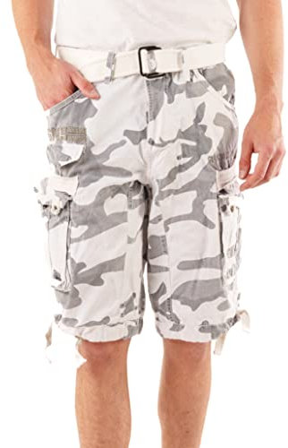 Geographical Norway Herren Cargo Short People (L, White Camo)