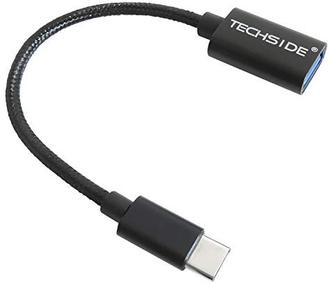 TECHSIDE Cavo OTG USB type C 3.1 Adattatore 10 Gbps | Compatibile Samsung S10 S9 S8 Note 10 9 8 Huawei Mate 20 Pro P30 Pro P20 Pro Honor 10 Xiaomi Mi Note 3 Mi 6 Mi 5 MacBook Pro