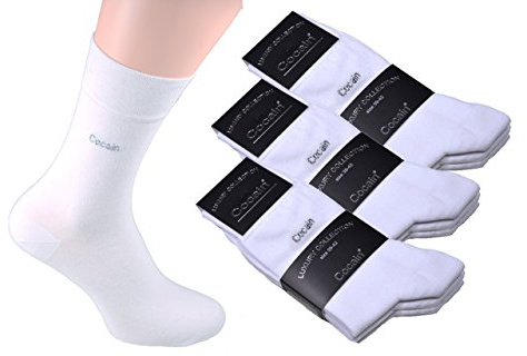 cocain 9 Paar Premium Markensocken für Sie und Ihn Baumwolle helle oder weisse Frühlingsfarben Grössen 35 bis 50 lieferbar - Spitzenqualität Made in Europa - Luxury Collection (35-38, 9 Paar weiss)