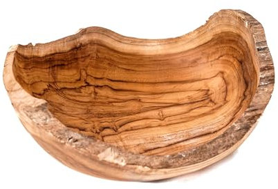 Windalf Große Urige Rustikale Schale BELLINA Ø 30 cm Natur Obstschale Holz-Salatschale Handarbeit aus Wurzelholz