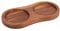 DeroTeno Salz- und Pfeffermühlentablett, Innendurchmesser 6 cm, Mühlenuntersetzer, Mühlenhalter für zwei Mühlen aus Akazienholz, Esstischschutz (Pfeffermühle und Salzmühle nicht enthalten)
