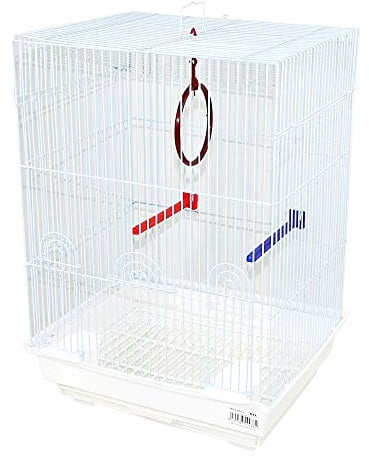 DZL- Jaula para Pájaros con comederos,Palos y Columpios 34.5 * 28 * 48CM Jaula agapornis Jaula para ninfas Pajarera Periquito Canarios Color Azar