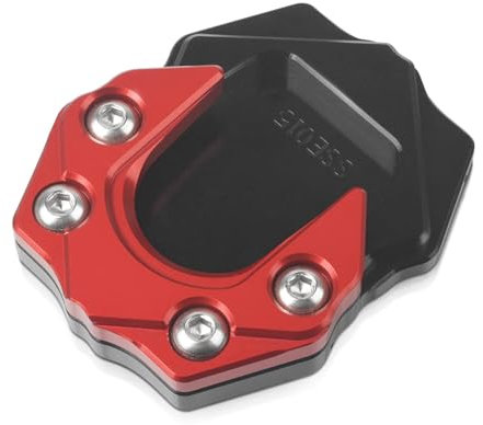 MZ-STORE Motorrad CNC Aluminium Seitenständer Vergrößerung Seitenständer Platte für GTS GTV 250 300 2013-2023-Schwarz+Rot