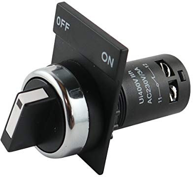 WITTKOWARE Einbau-Drehschalter, 30/22mm, 3A/230V~, Schraubklemmen, mit Schild-Beschriftung ON/OFF