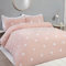 Sleepdown Tufted Polka Dots Circles Blush Pink White Soft Cosy Easy Care Luxury Duvet Cover Quilt Bedding Set with Pillowcases - Double (200cm x 200cm)