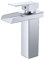 SINKTORY Wasserfall Wasserhahn Bad, Chrom Wasserhahn Waschbecken für Badezimmer, Einhandmischer Waschtischarmatur, Keramikventil, Kaltes und Heißes Wasser Vorhanden, Messing Armatur Bad