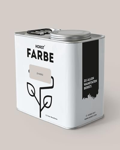 HORST Wandfarbe Zinkerz 5L - Hochwertige Innen-Farbe - Hohe Deckkraft & Schnelltrocknend - Geruchsneutral - Spritz- & Tropffrei - 100% Natürlich - Beige
