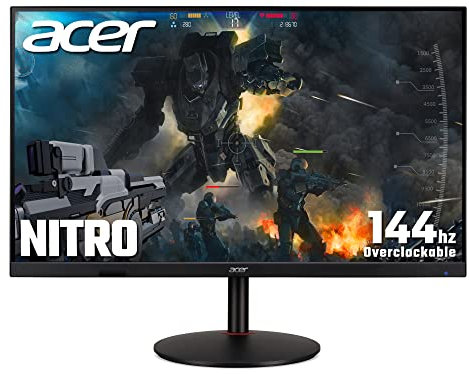 Acer Nitro XV322QKKVbmiiphuzx Monitor da gioco 4K UHD da 32 pollici (pannello IPS, FreeSync Premium, 144Hz, 0.9ms, HDR 400, supporto regolabile in altezza, DP, HDMI 2.1, hub USB, nero)
