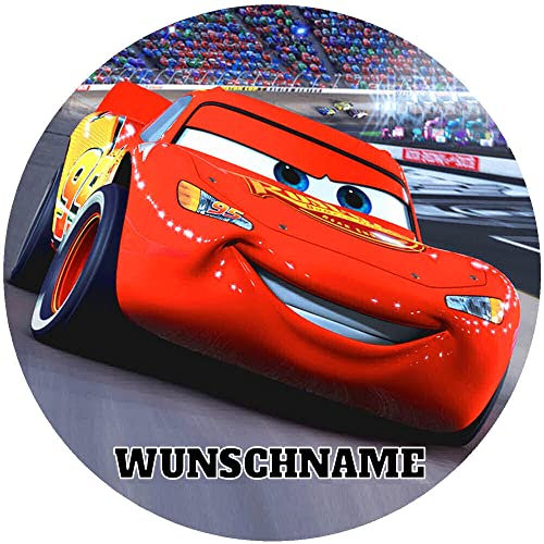 Fondant Tortenaufleger Tortenbild Geburtstag kompatibel mit Cars/Auto personalisiert K1