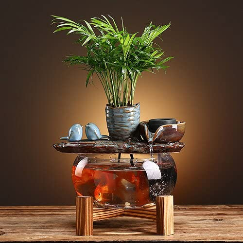 Saturey Aquarium Bürodekoration Aquarium Box Dekoration Aquarium Aquarium Kleine Fischtank Umlaufende ökologische Landschaftsdekoration Aquarium-Kit (Color : 3)
