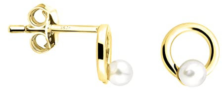 SOFIA MILANI - Damen Ohrringe 925 Silber - vergoldet/golden - Kreis Perlen Ohrstecker - E1615