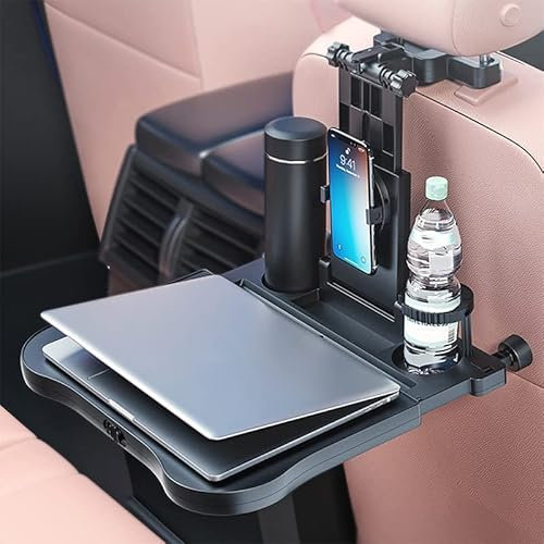 FUBESK Multi-Functional Portable Foldable Car Backseat Tray Desk,Car Seat Back Foldable Tray Laptop Table Auto Seatback Desk Cup Phone Holder