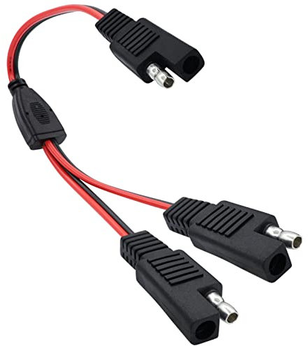 HuaLiSiJi SAE Anschluss Kabel 1 bis 2 SAE Stecker Kabel 30cm,18 AWG Reiner Kupferkern, für Batterieanschluss und Umrüstung (30cm 1 bis 2)