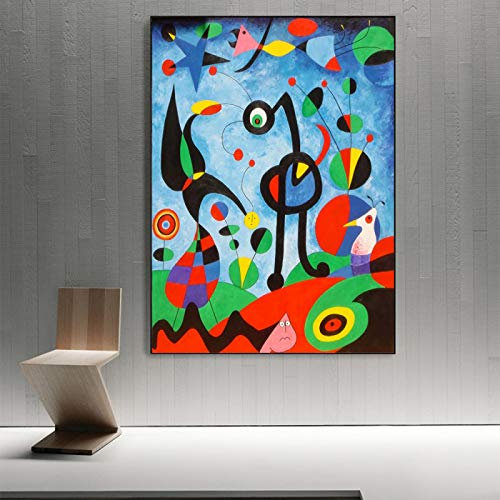 Der Garten 1925 von Joan Miro Leinwand Gemälde Wandkunst Poster und Drucke Joan Miro Berühmte Kunst Leinwandbilder Für Wohnzimmer 60x80cm Rahmenlos