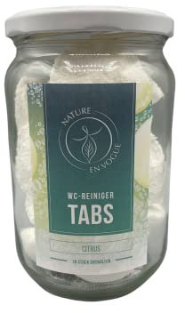Nature en Vogue | WC Reiniger Tabs im Glas | 16 Tabs | ausreichend für 16 Reinigungsgänge | mikroplastikfrei und vegan | made in Bremen