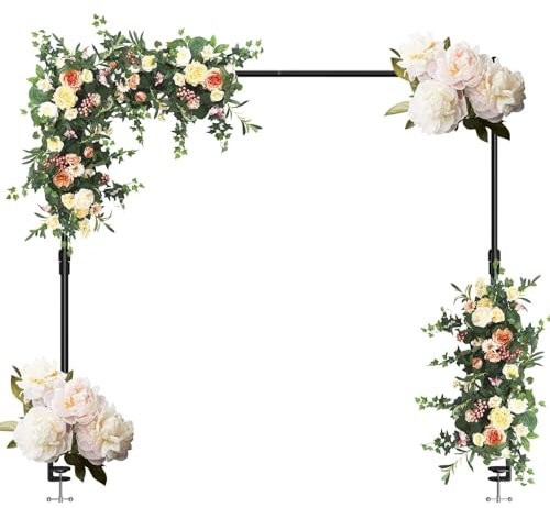 EMART Foto Hintergrund Ständer 180x240cm, Hintergrundständer Einstellbar Uber den Tisch, Ballon Bogen Stand für Geburtstag, Hochzeit, Party, Jahrestag Dekoration