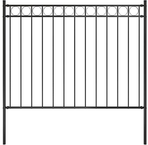 SKM Gartenzaun Stahl 1,7x1 m Schwarz, Weight: 9.5 kg, 146313