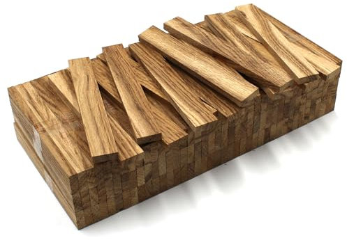80x Holzleiste 22x8x160mm Schokoeiche lose Bastelklötzchen zum Basteln Bastelstäbe (Schokoeiche 22x8mm)